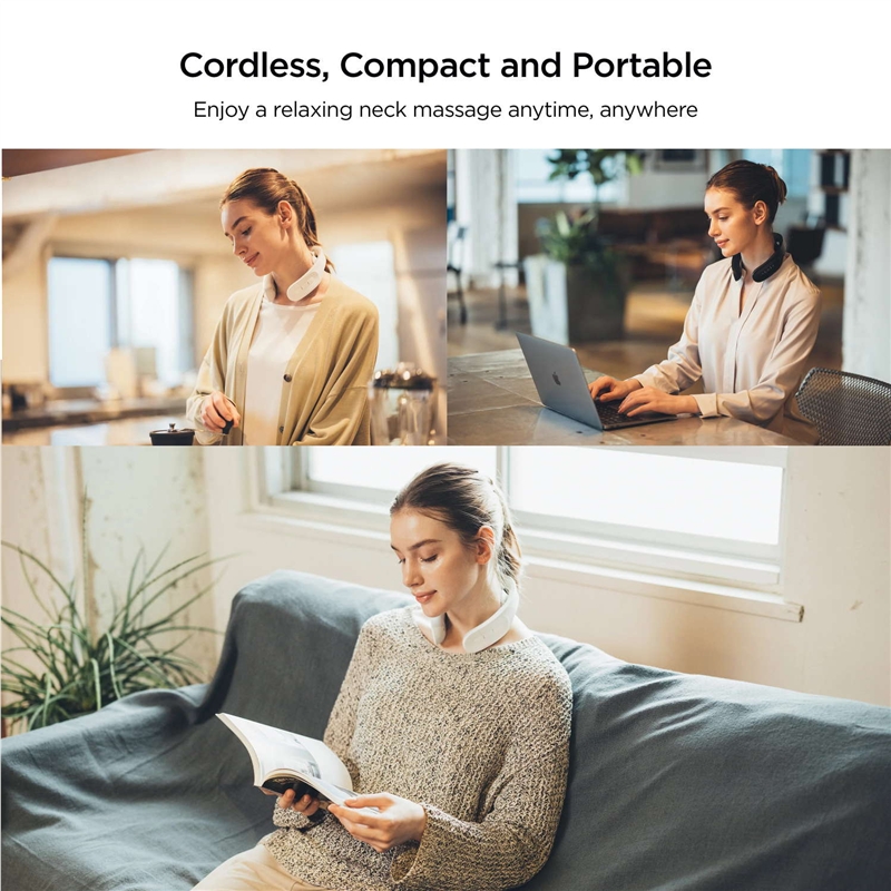 Mytrex Dr.Heat Neck Masajeador de cuello blanco con EMS y calor