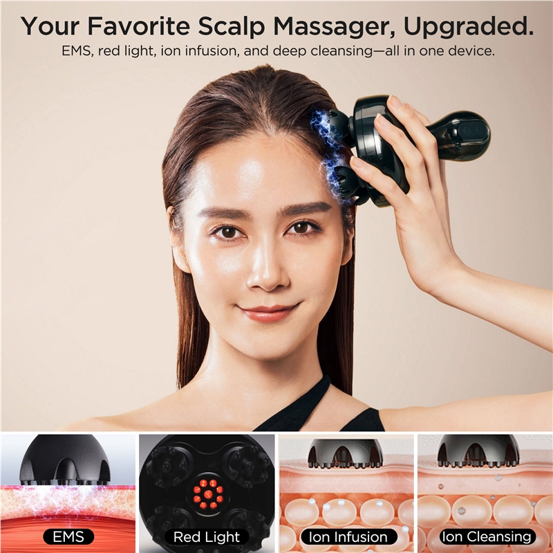 Mytrex Head Spa Deep X Masajeador facial y capilar con EMS que estimula el crecimiento del cabello