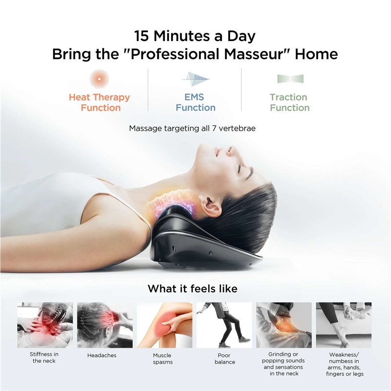 Mytrex Medi Neck Masajeador con tracción de cuello, EMS y calor