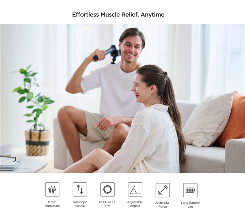 Mytrex Rebive EX FIT Pistola de masaje corporal ajustable negra