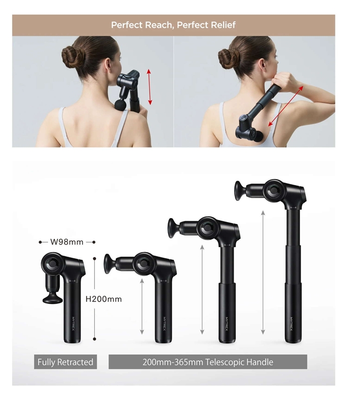 Mytrex Rebive EX FIT Pistola de masaje corporal ajustable negra