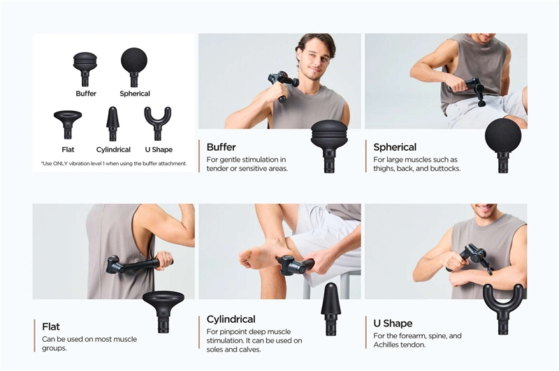 Mytrex Rebive EX FIT Pistola de masaje corporal ajustable negra